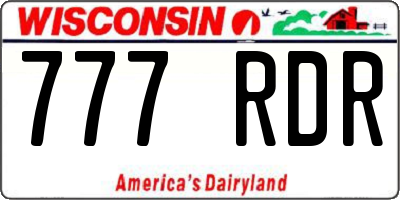 WI license plate 777RDR