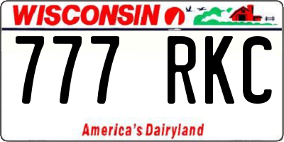 WI license plate 777RKC