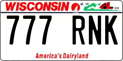 WI license plate 777RNK