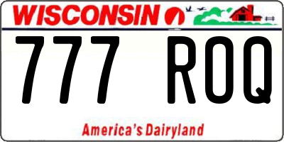 WI license plate 777ROQ