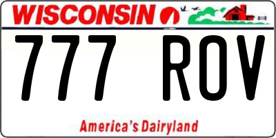 WI license plate 777ROV