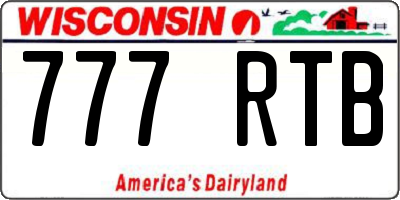 WI license plate 777RTB