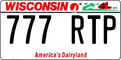WI license plate 777RTP