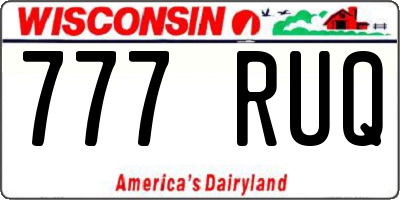 WI license plate 777RUQ