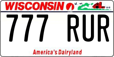 WI license plate 777RUR