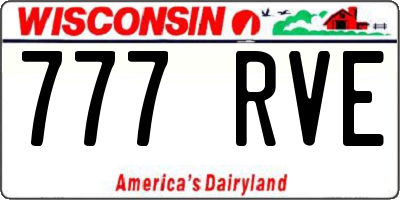 WI license plate 777RVE