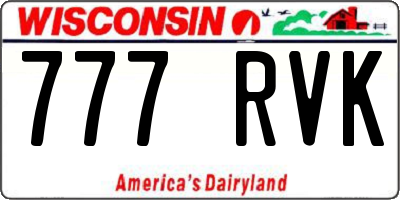WI license plate 777RVK