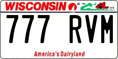 WI license plate 777RVM