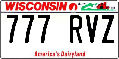 WI license plate 777RVZ