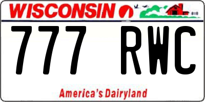 WI license plate 777RWC
