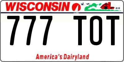 WI license plate 777TOT