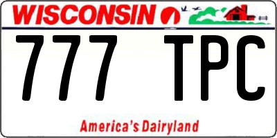 WI license plate 777TPC