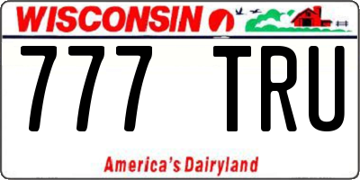 WI license plate 777TRU