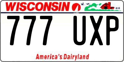 WI license plate 777UXP