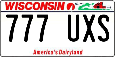 WI license plate 777UXS