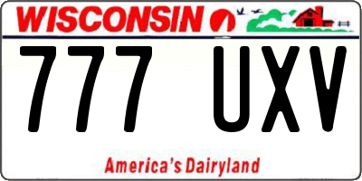 WI license plate 777UXV