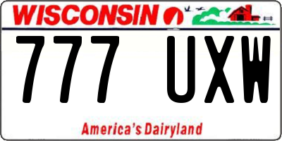 WI license plate 777UXW