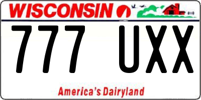 WI license plate 777UXX