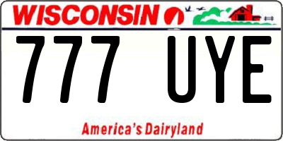 WI license plate 777UYE