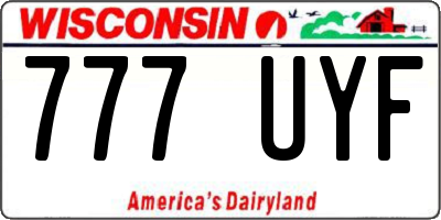 WI license plate 777UYF