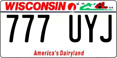 WI license plate 777UYJ