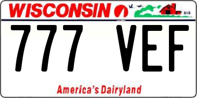 WI license plate 777VEF