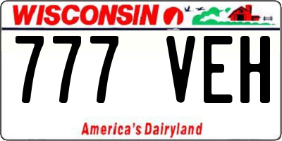 WI license plate 777VEH