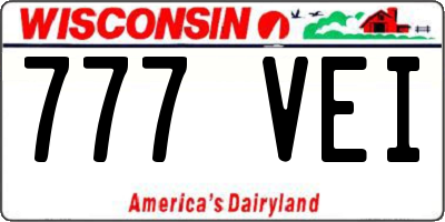 WI license plate 777VEI