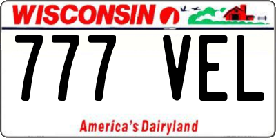 WI license plate 777VEL