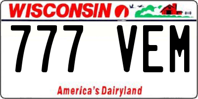 WI license plate 777VEM