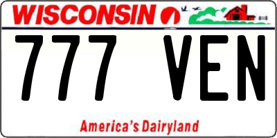 WI license plate 777VEN