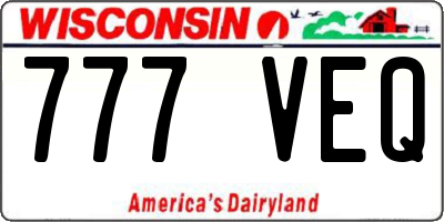 WI license plate 777VEQ