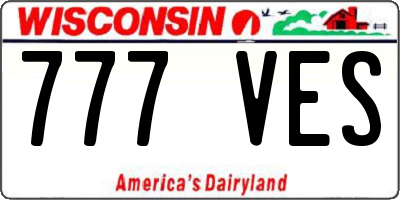 WI license plate 777VES