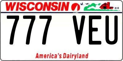 WI license plate 777VEU