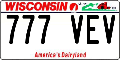 WI license plate 777VEV