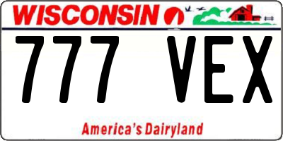 WI license plate 777VEX