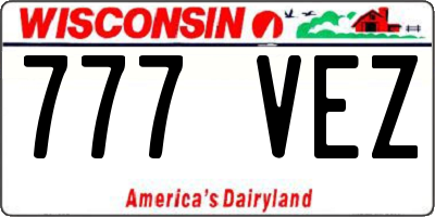 WI license plate 777VEZ