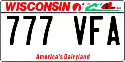 WI license plate 777VFA