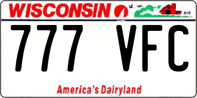 WI license plate 777VFC