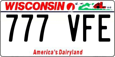 WI license plate 777VFE