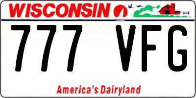 WI license plate 777VFG