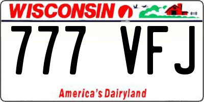 WI license plate 777VFJ