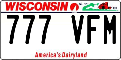 WI license plate 777VFM