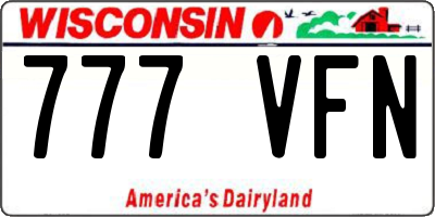 WI license plate 777VFN
