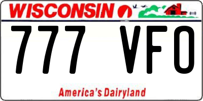 WI license plate 777VFO