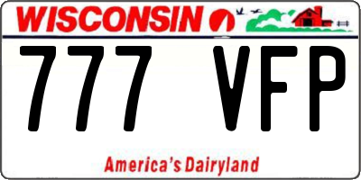 WI license plate 777VFP
