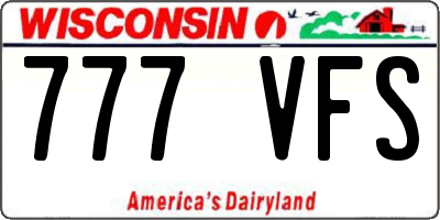 WI license plate 777VFS