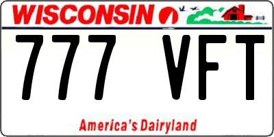WI license plate 777VFT
