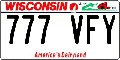 WI license plate 777VFY