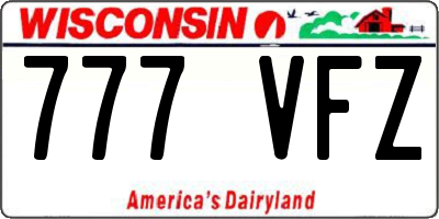 WI license plate 777VFZ